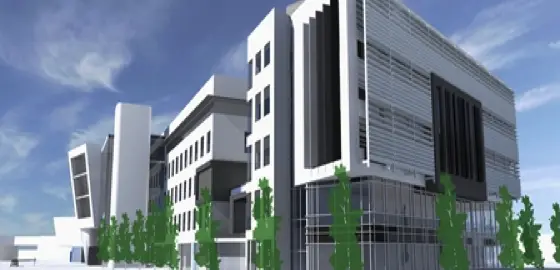 An artist’s impression of the complete building